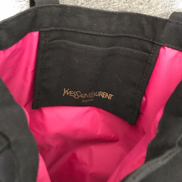 Yves Saint Laurent Black Bag with Pink Interior - Picture 3 of 4